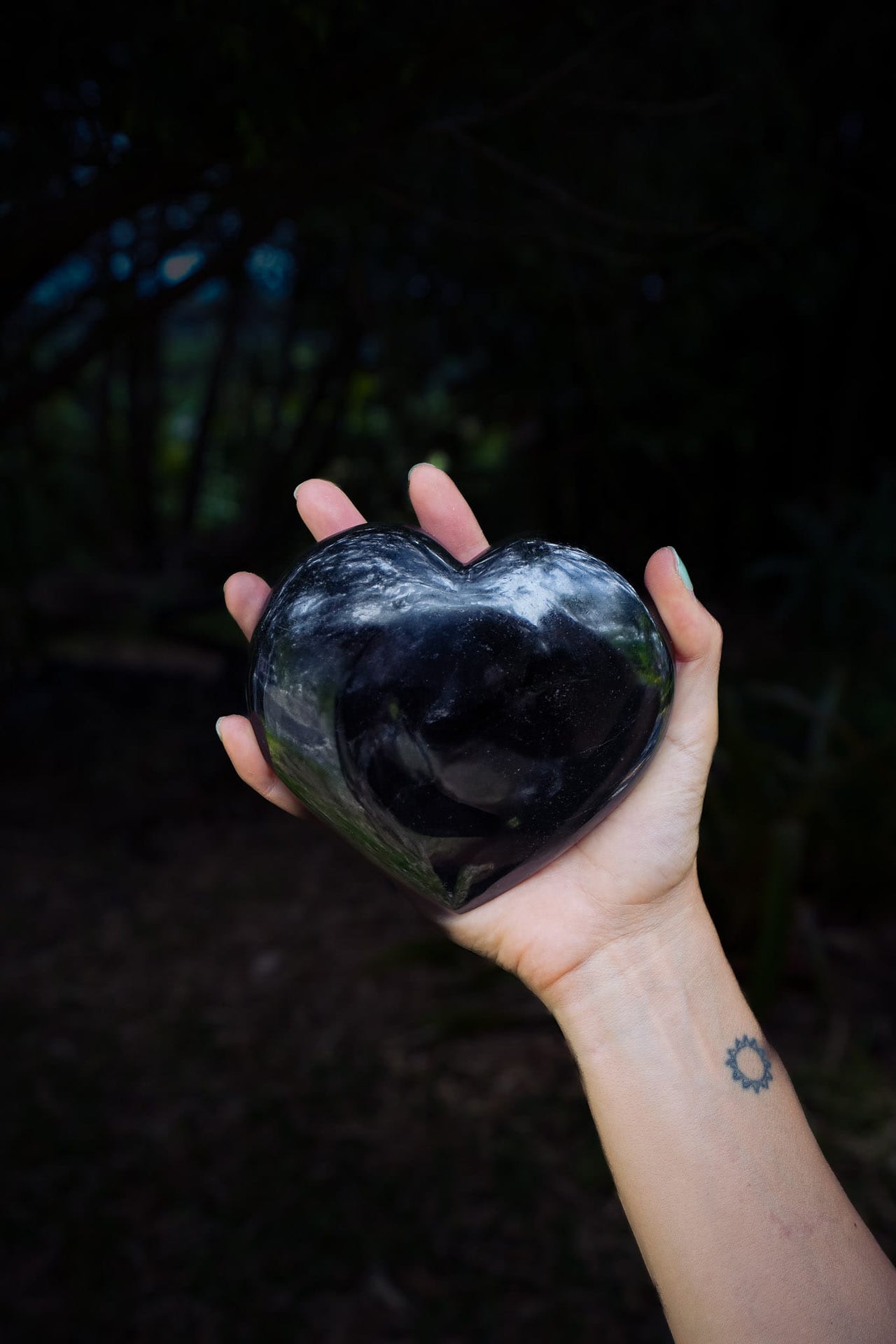 Black Tourmaline Heart