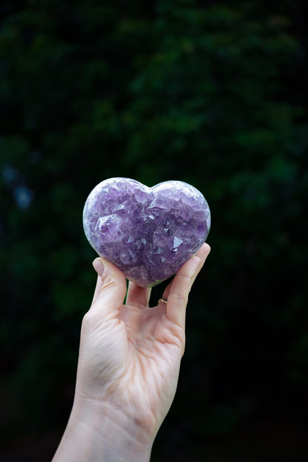 Amethyst Polished Cluster Heart