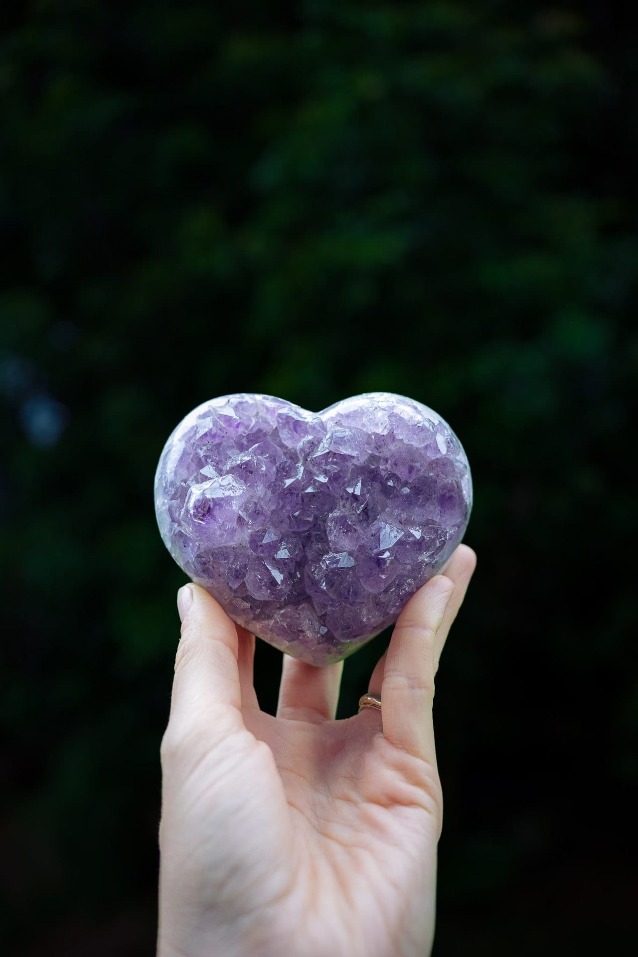 Amethyst Polished Cluster Heart