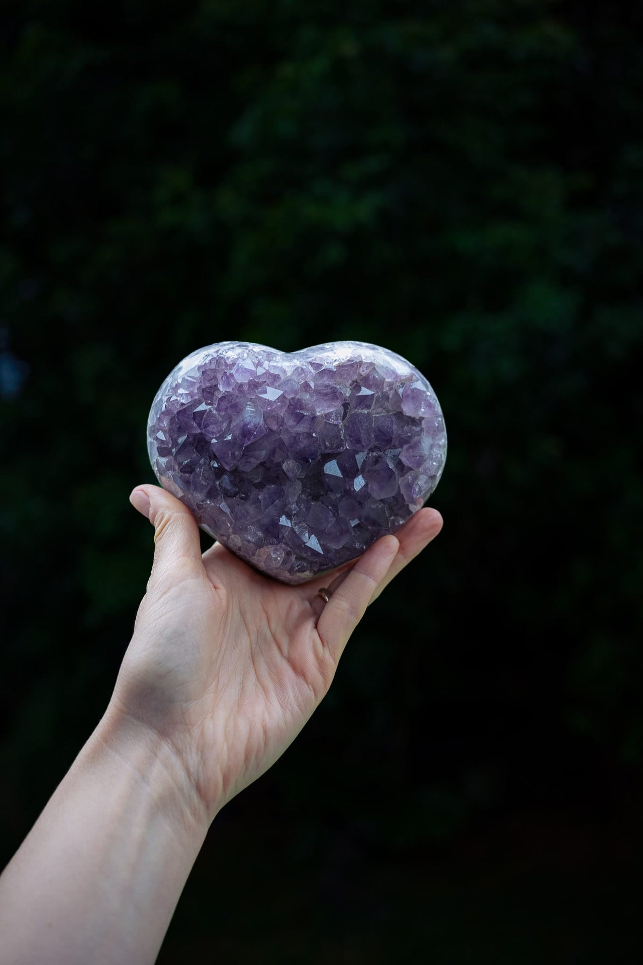 Amethyst Polished Cluster Heart