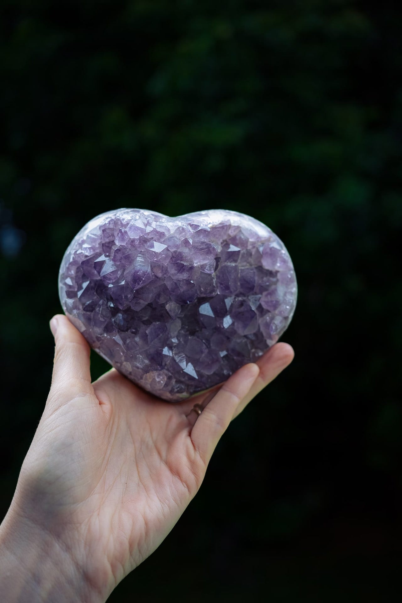 Amethyst Polished Cluster Heart