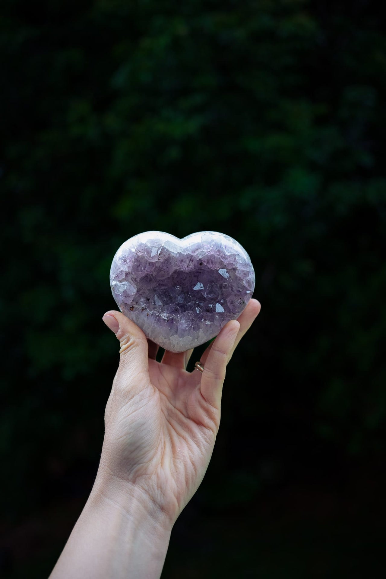 Amethyst Polished Cluster Heart