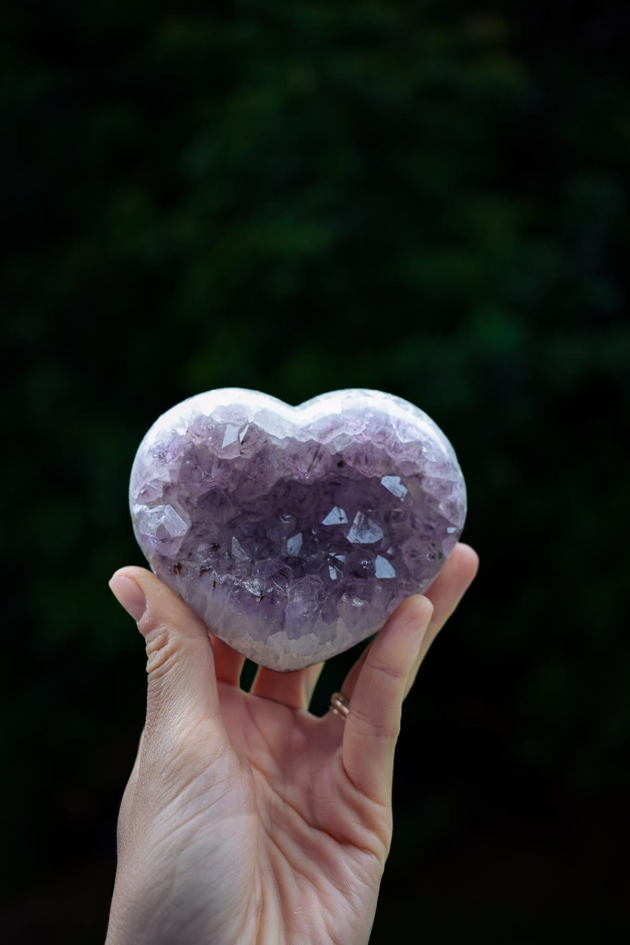 Amethyst Polished Cluster Heart