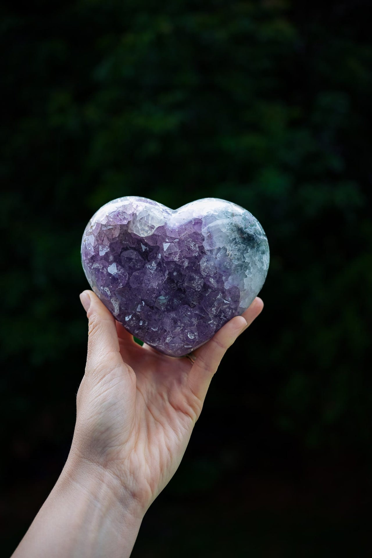 Amethyst Polished Cluster Heart