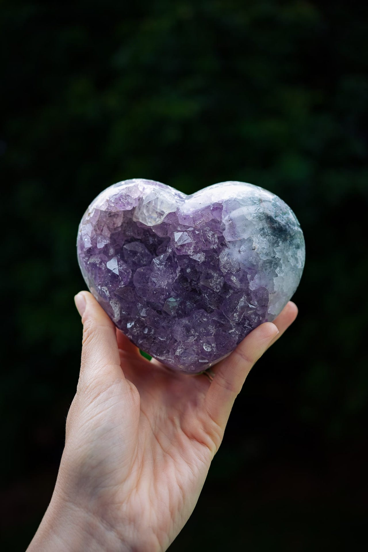 Amethyst Polished Cluster Heart