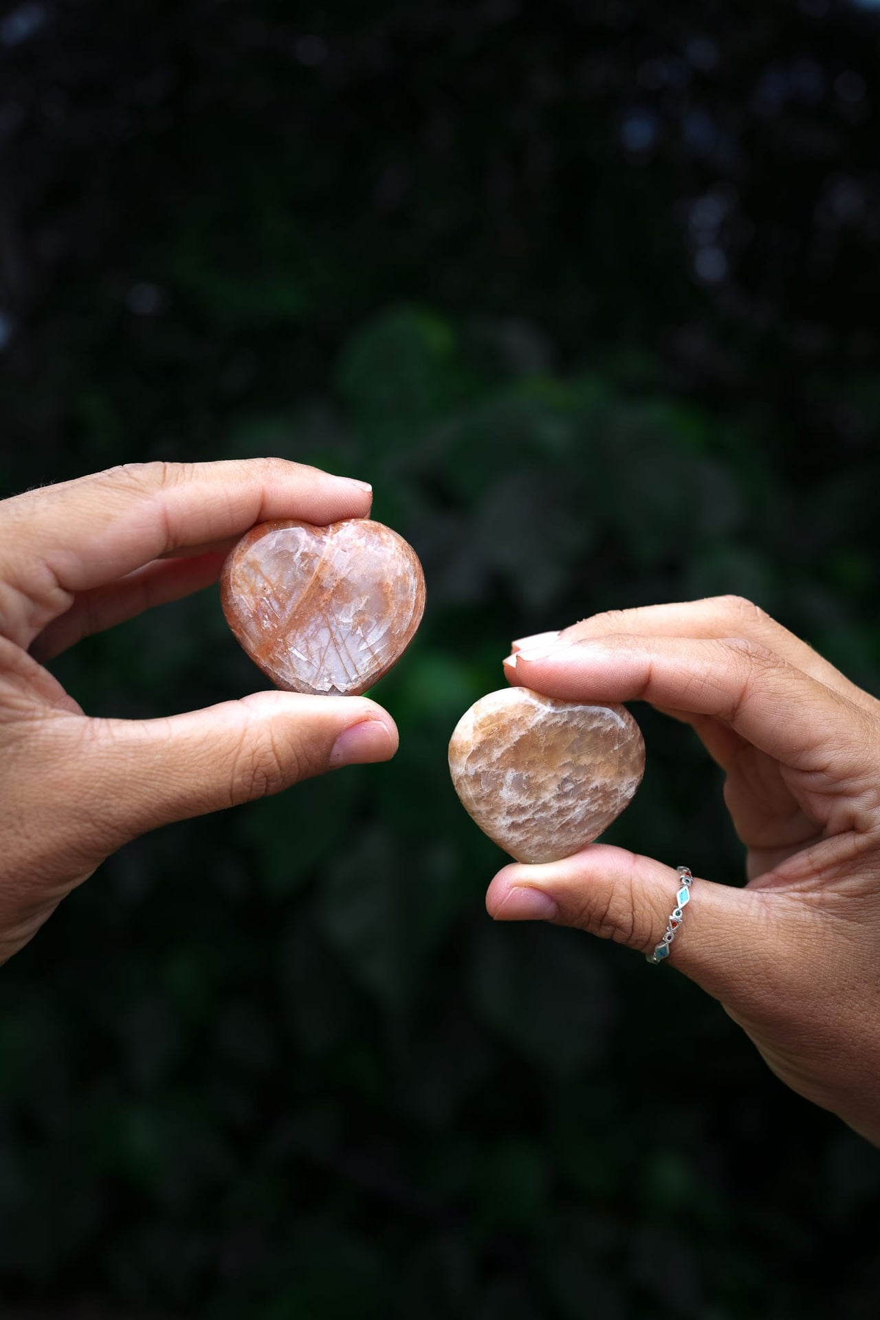 Peach Moonstone Heart