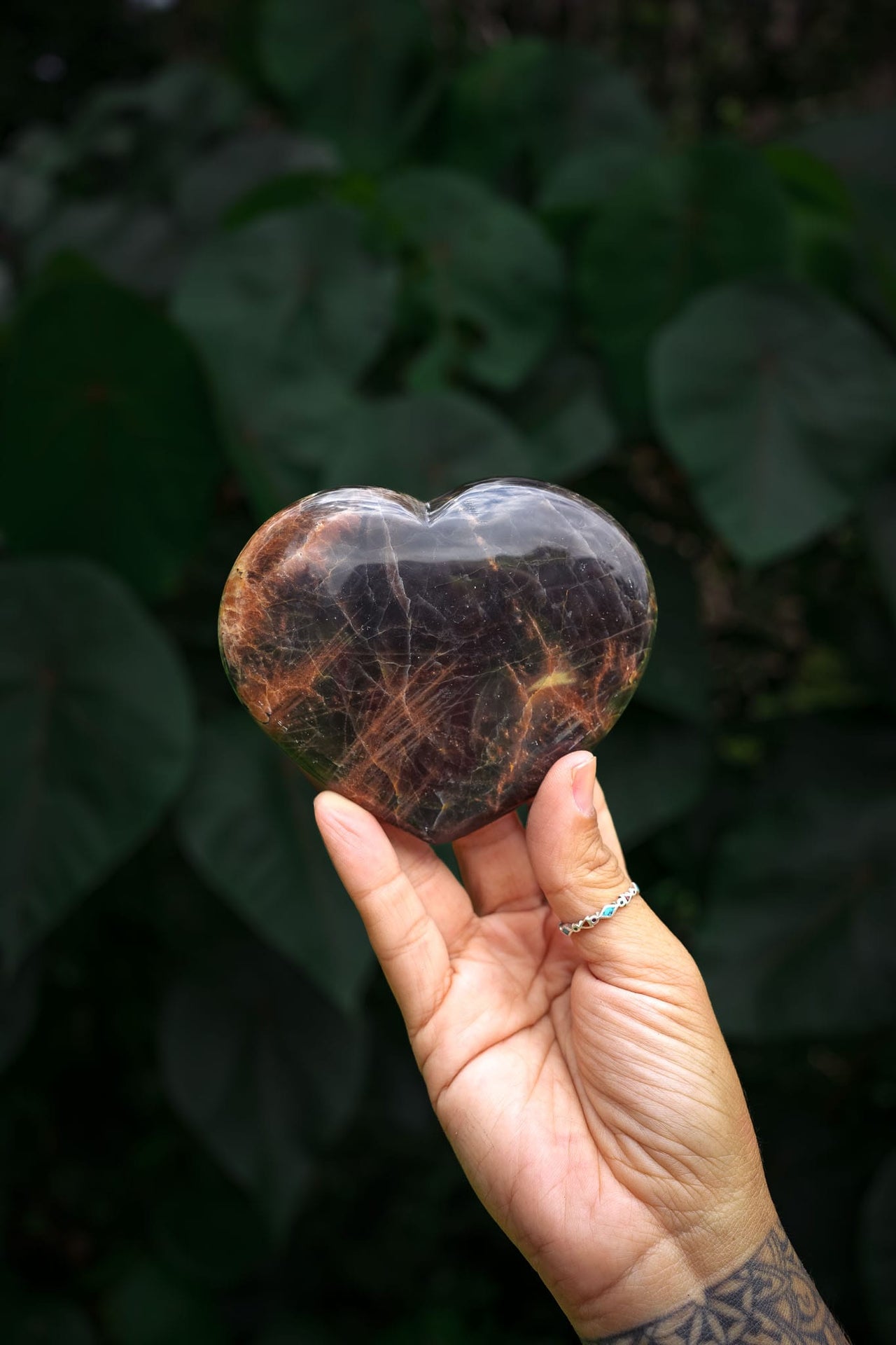 Black Moonstone Heart