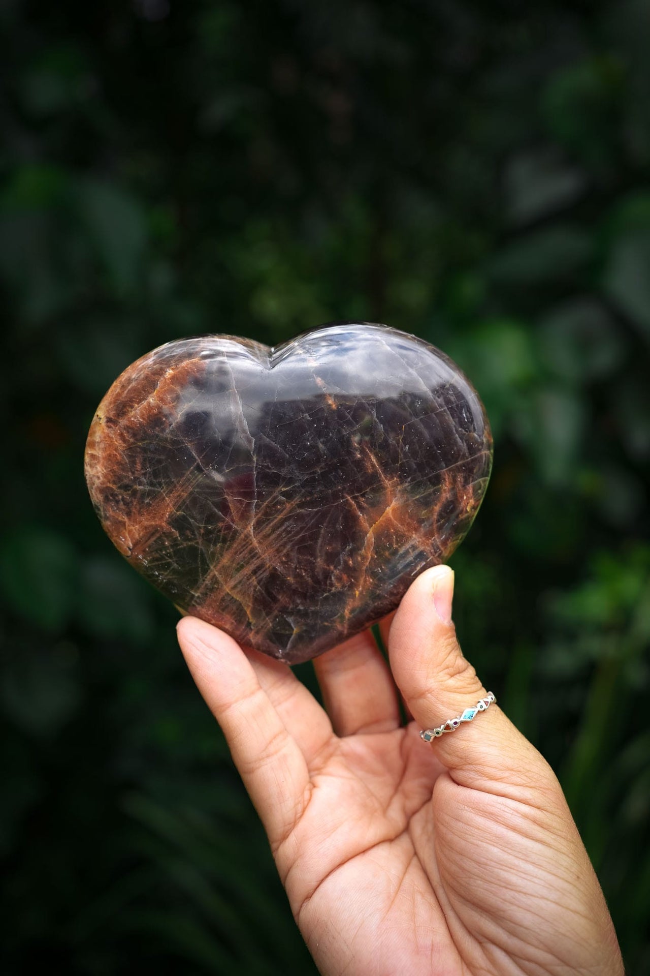 Black Moonstone Heart