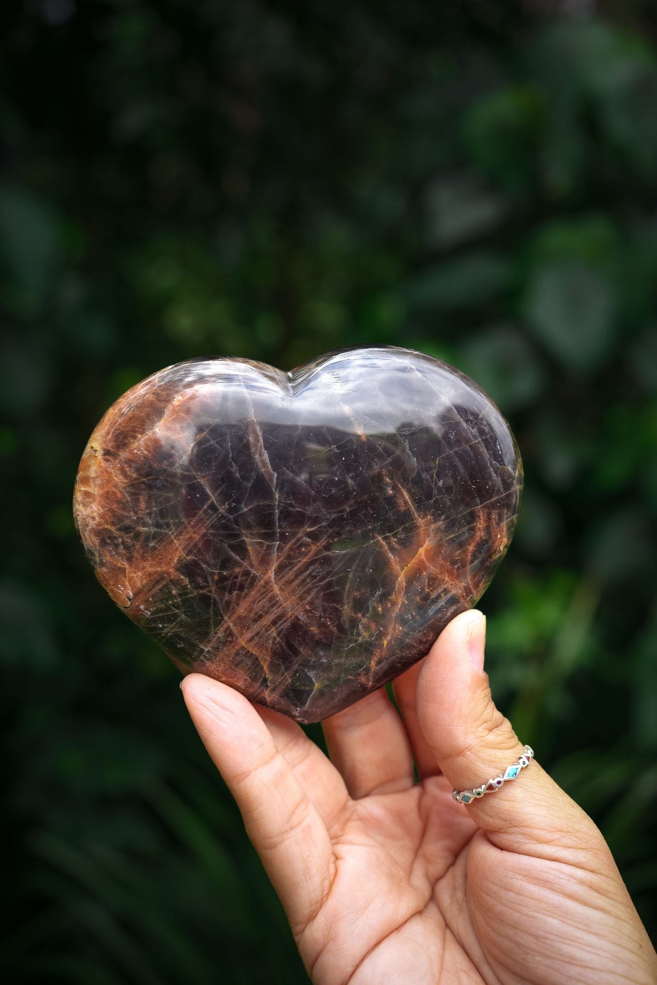 Black Moonstone Heart