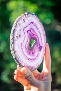 Thumbnail for Purple Agate Slice with Druzy