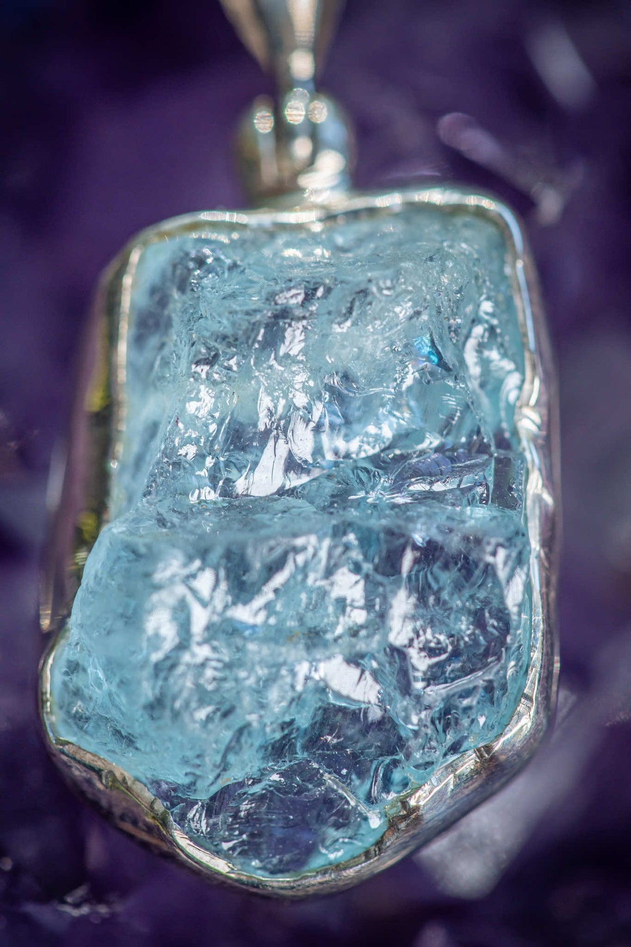 Raw Aquamarine Pendant