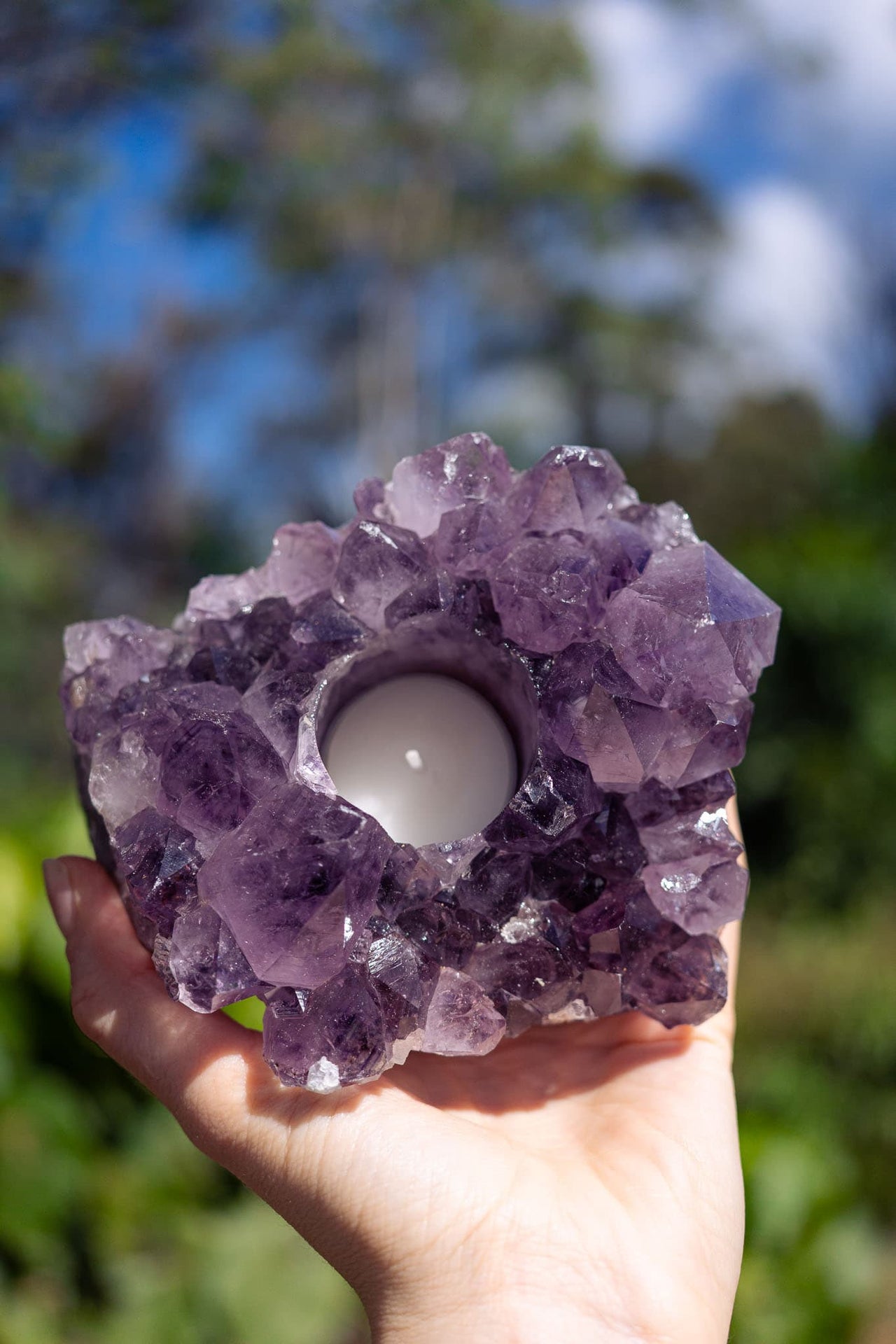 Amethyst Candle Holder