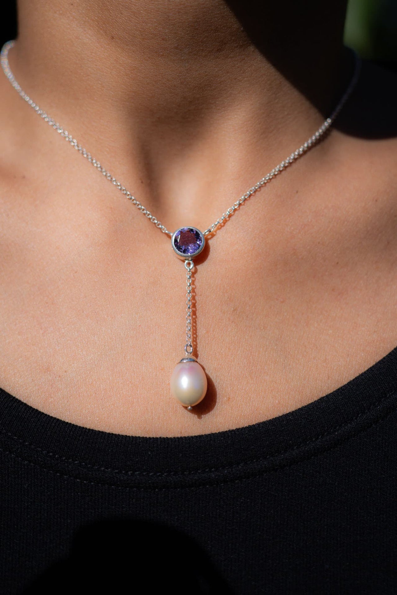 Amethyst and Pearl Necklace