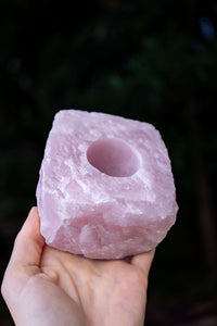 Thumbnail for Natural Rose Quartz Candle Holder