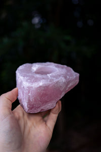 Thumbnail for Natural Rose Quartz Candle Holder