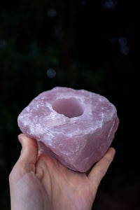 Thumbnail for Natural Rose Quartz Candle Holder