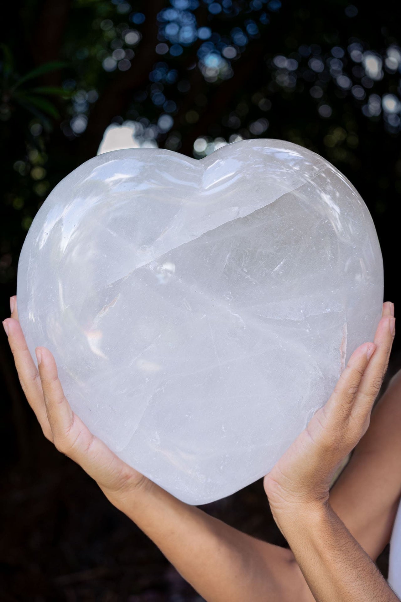 Large Clear Quartz Heart