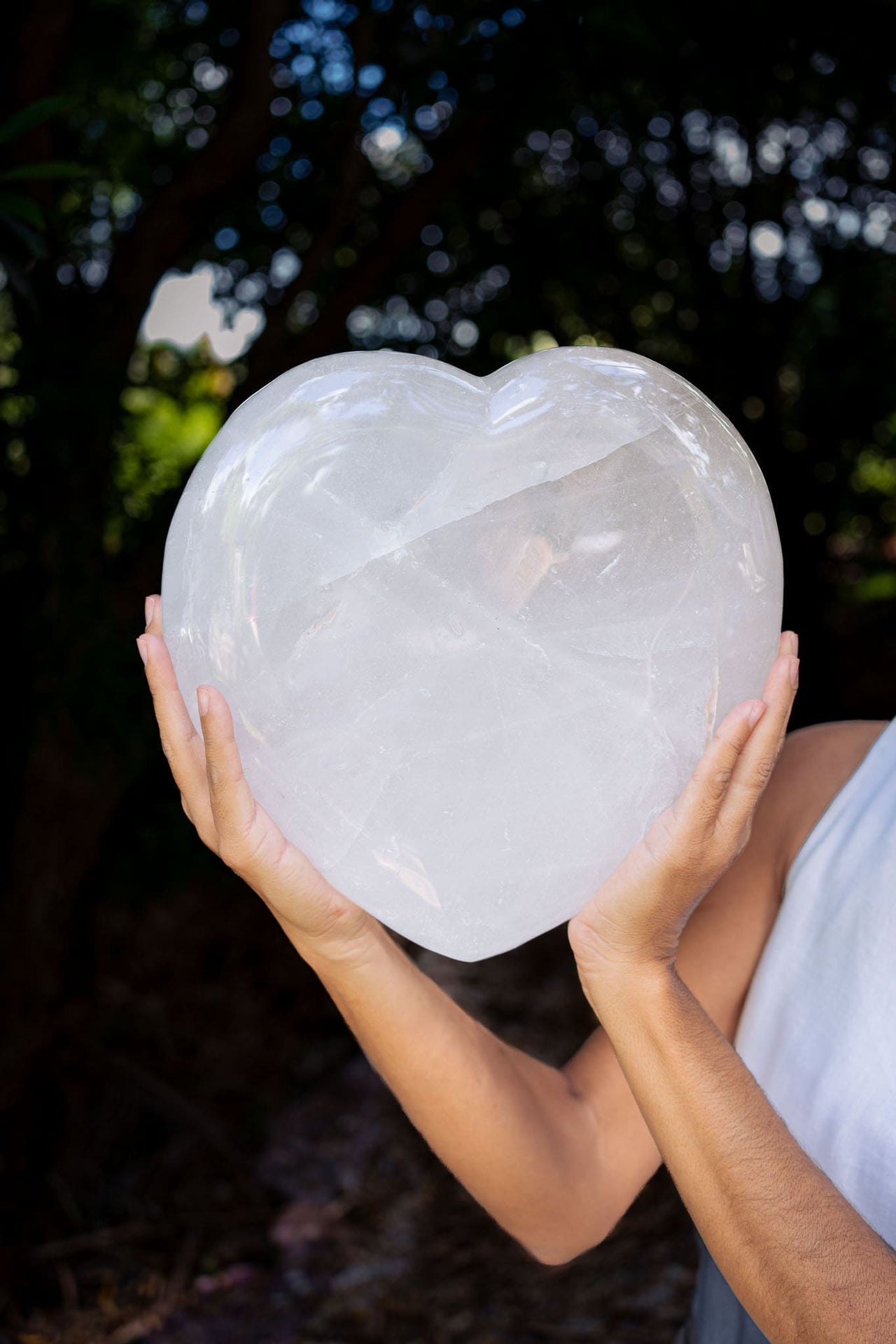 Large Clear Quartz Heart