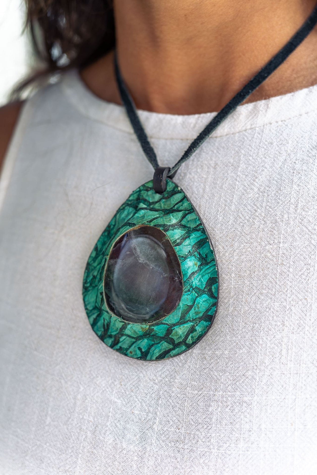 Fluorite Marcramé Necklace