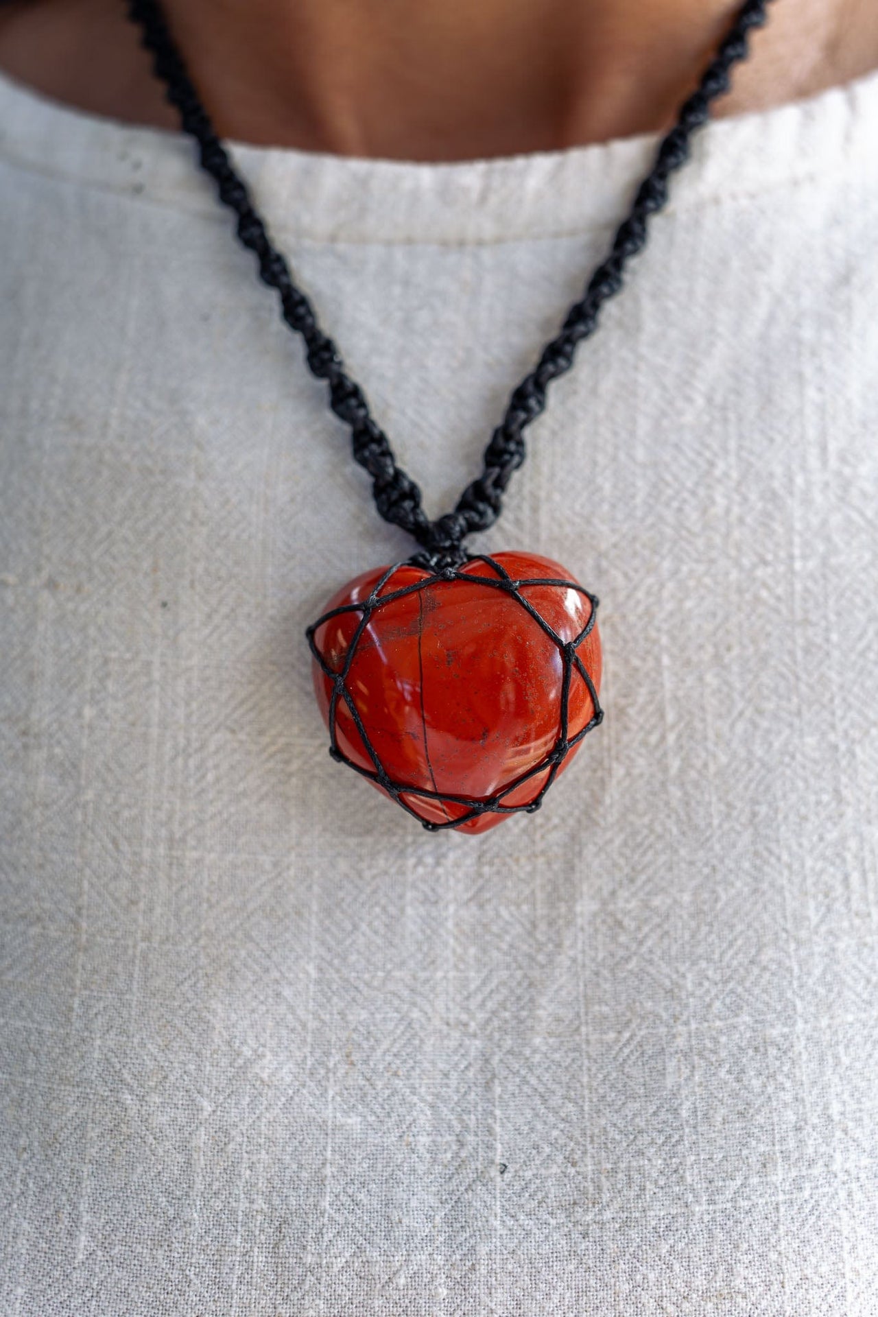 Red Jasper Macramé Necklace