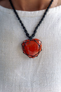 Thumbnail for Red Jasper Macramé Necklace