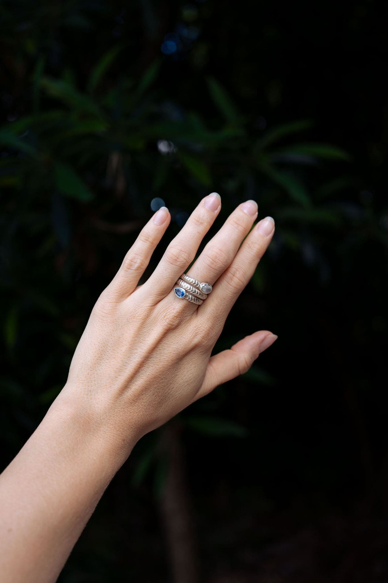 Kyanite and Moonstone Serpent Ring