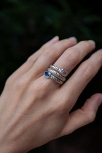 Thumbnail for Kyanite and Moonstone Serpent Ring