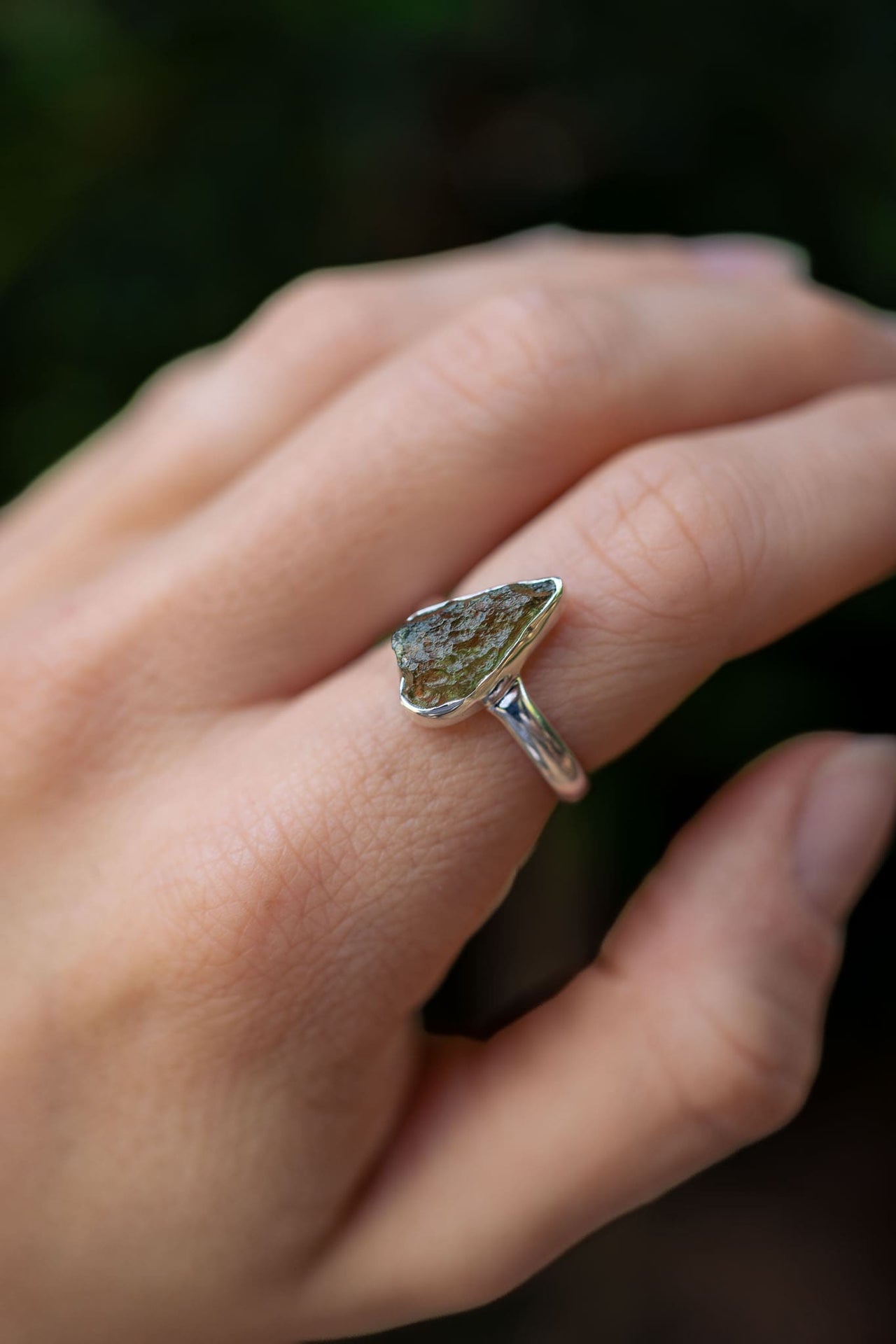 Moldavite Transformation Ring
