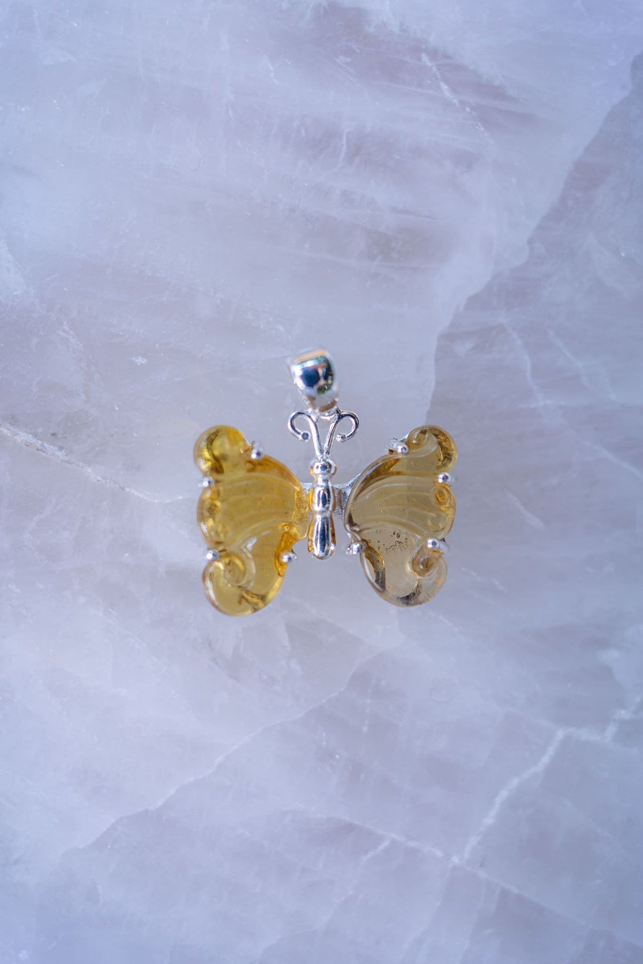 Golden Tourmaline Butterfly Pendant