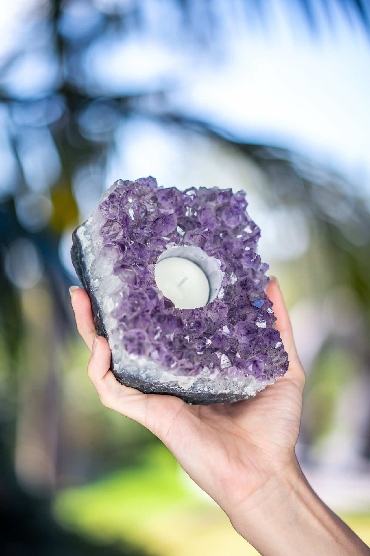 Amethyst Candle Holder