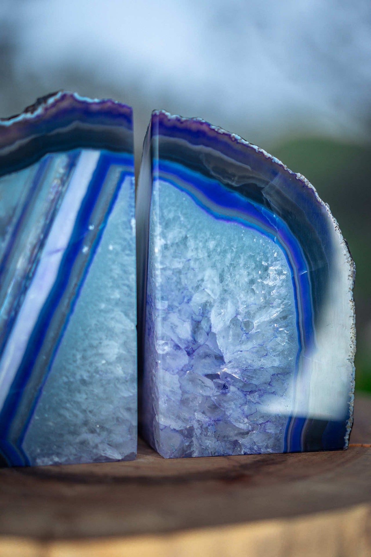 Purple Agate Bookends