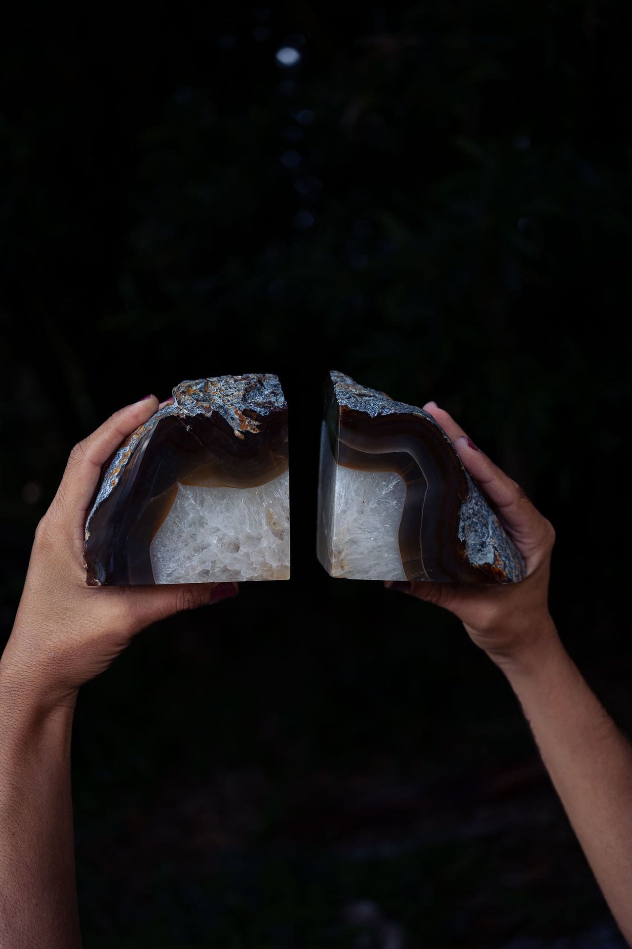 Natural Agate Bookends