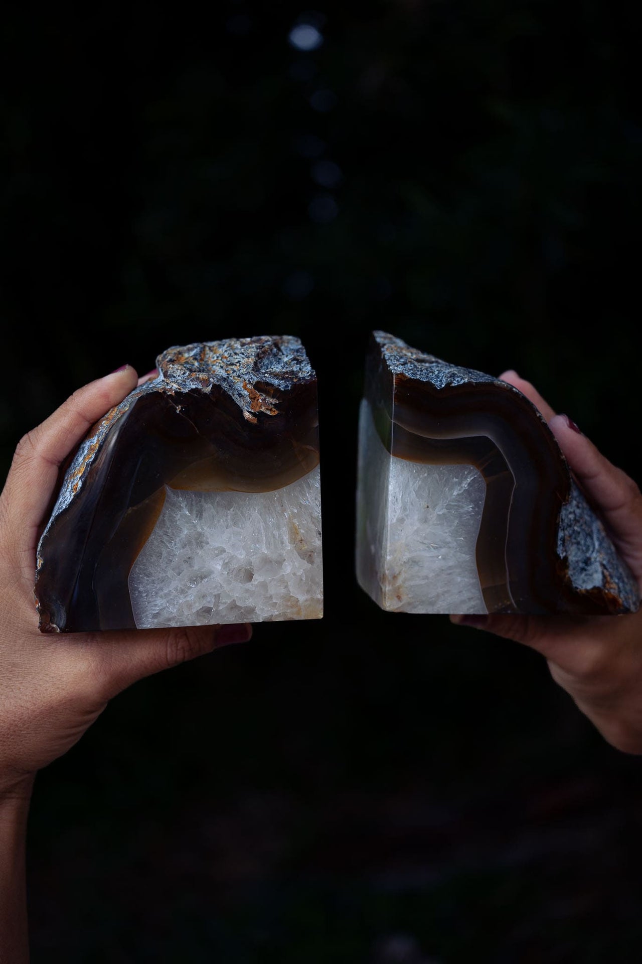 Natural Agate Bookends