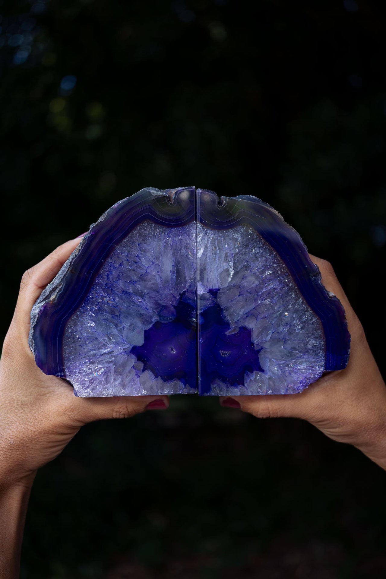 Purple Agate Bookends