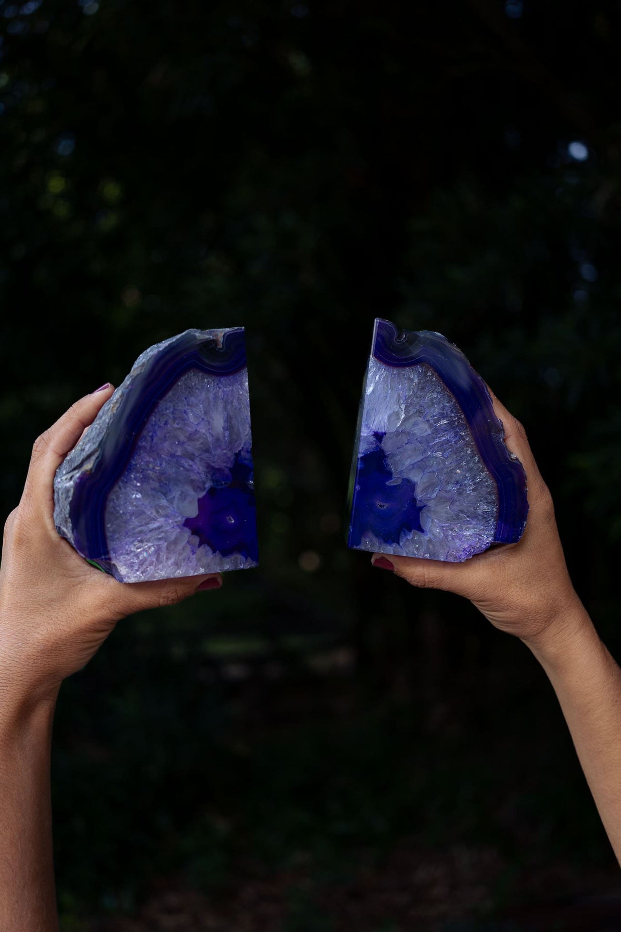 Purple Agate Bookends