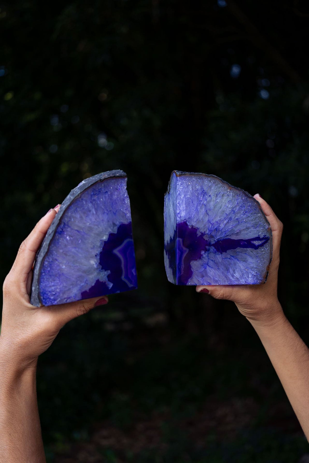 Purple Agate Bookends