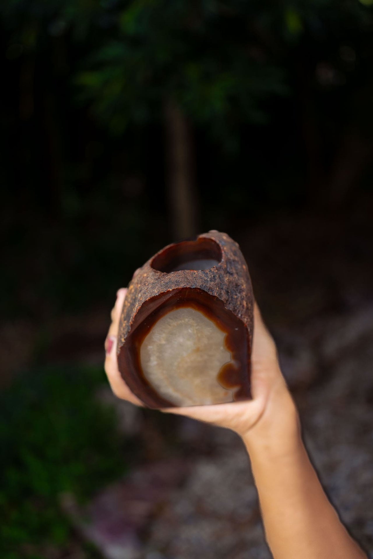 Natural Agate Candle Holder