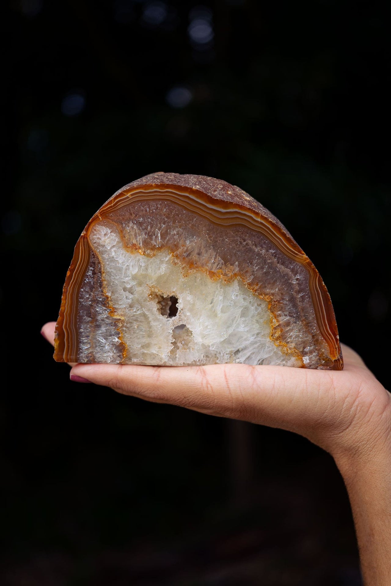 Natural Agate Candle Holder