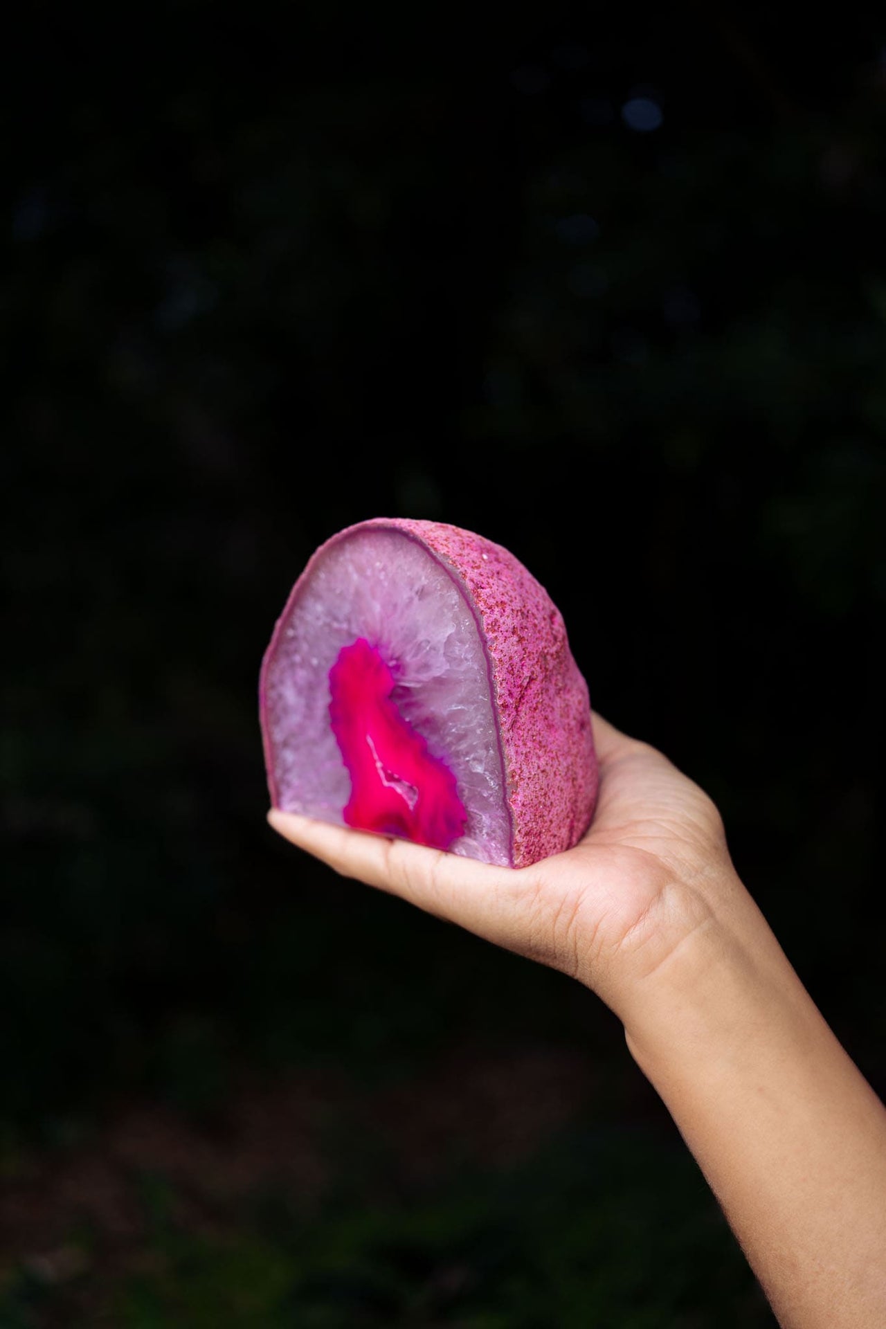 Pink Agate Candle Holder