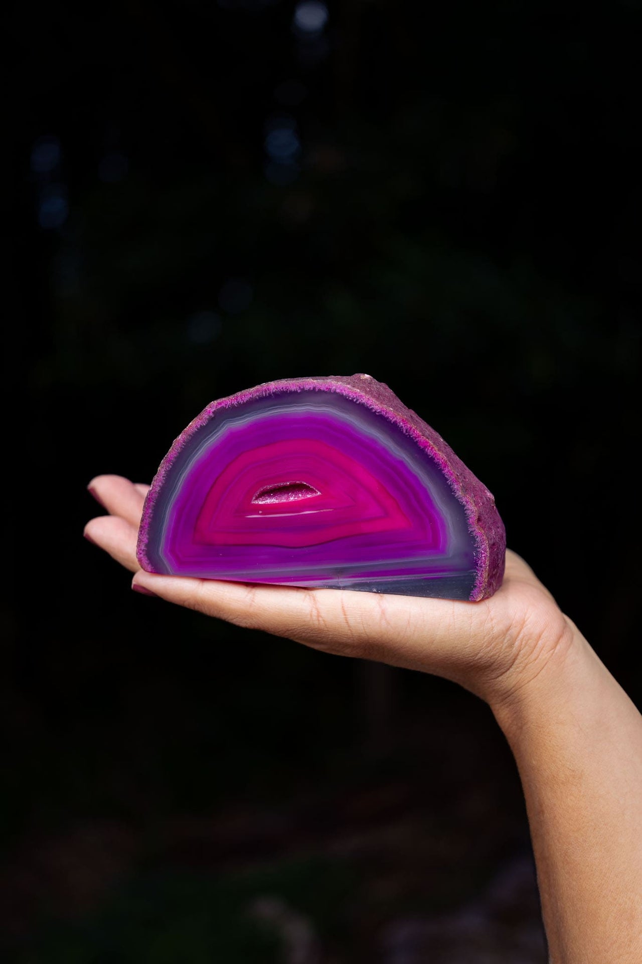 Pink Agate Candle Holder