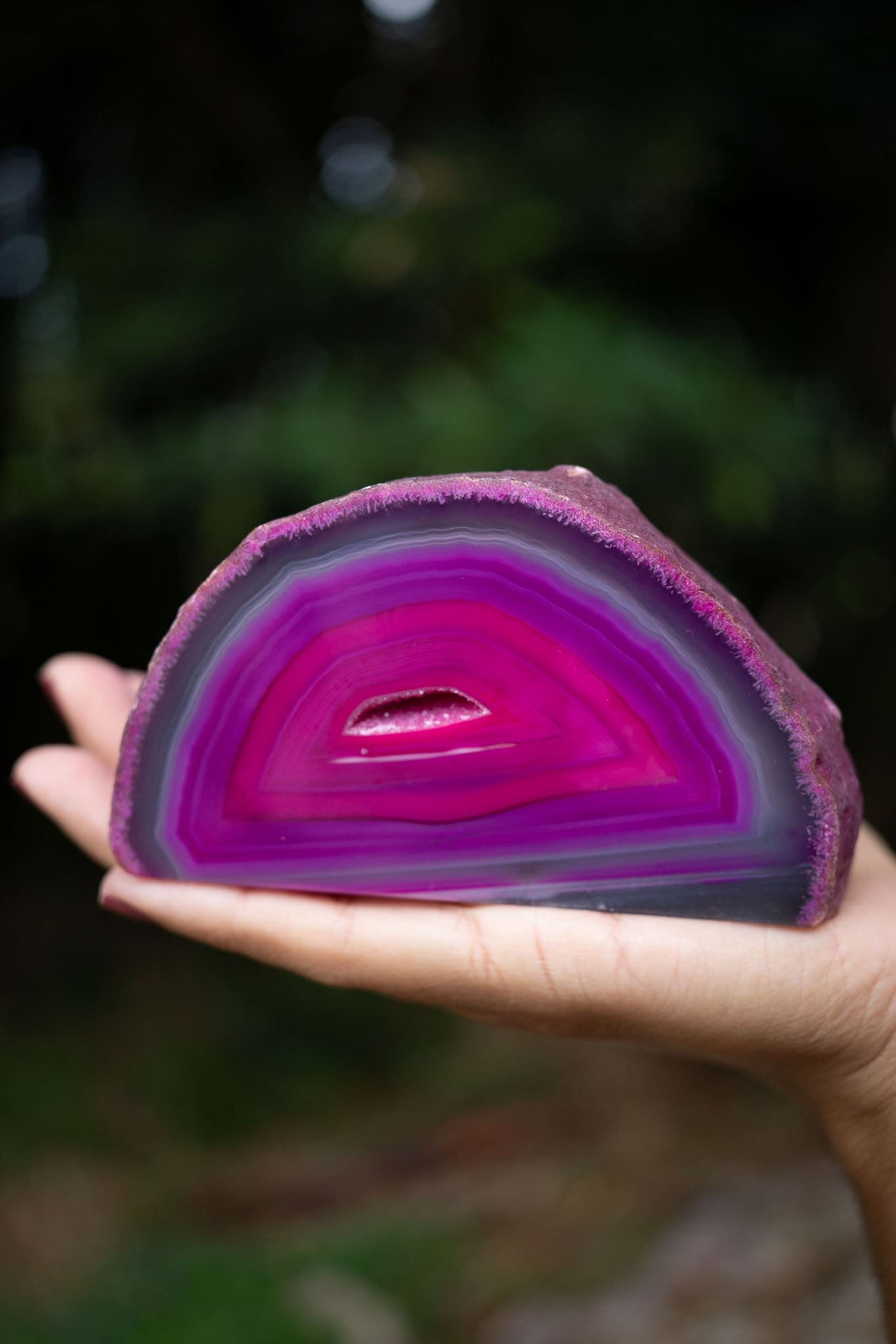 Pink Agate Candle Holder