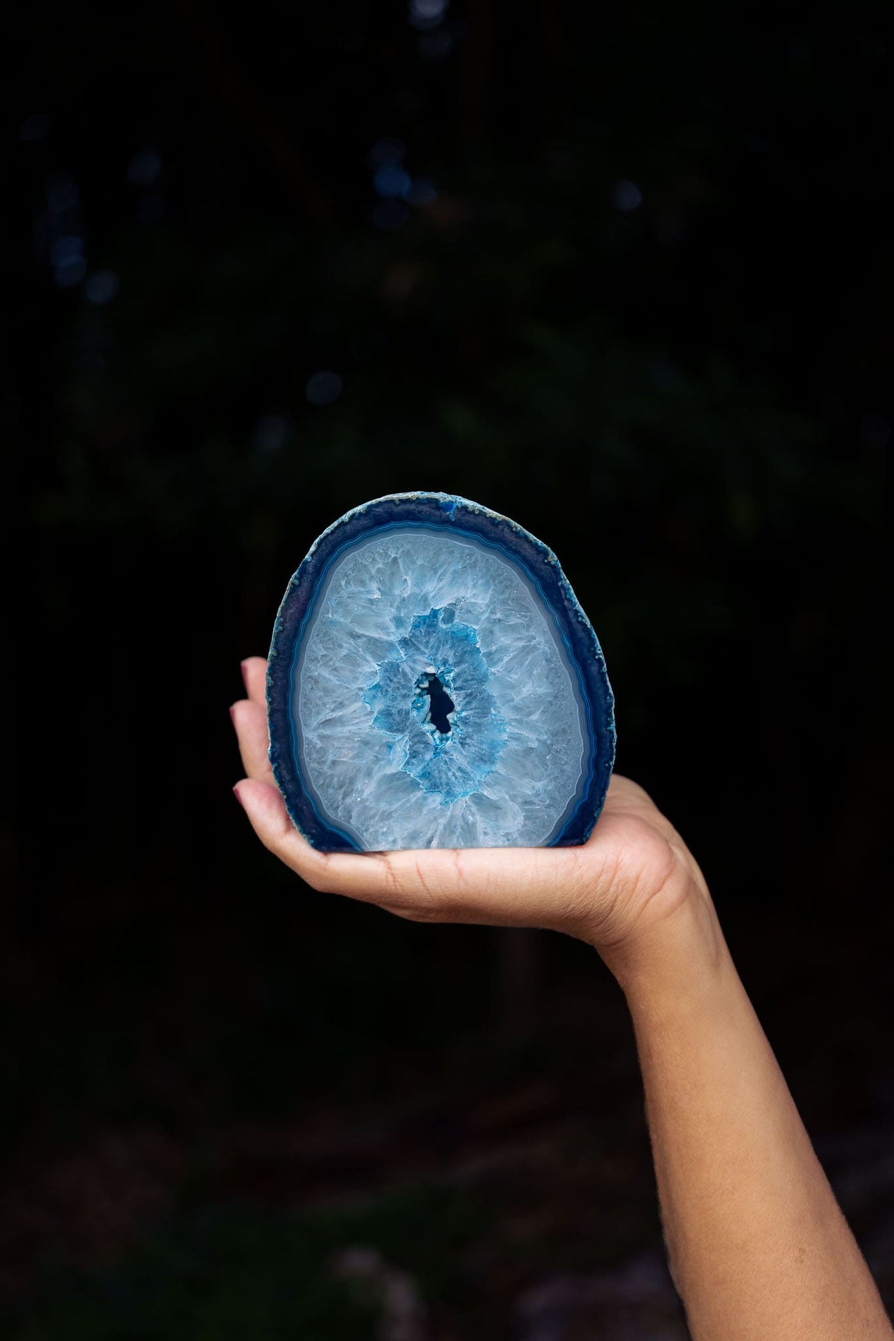 Blue Agate Candle Holder