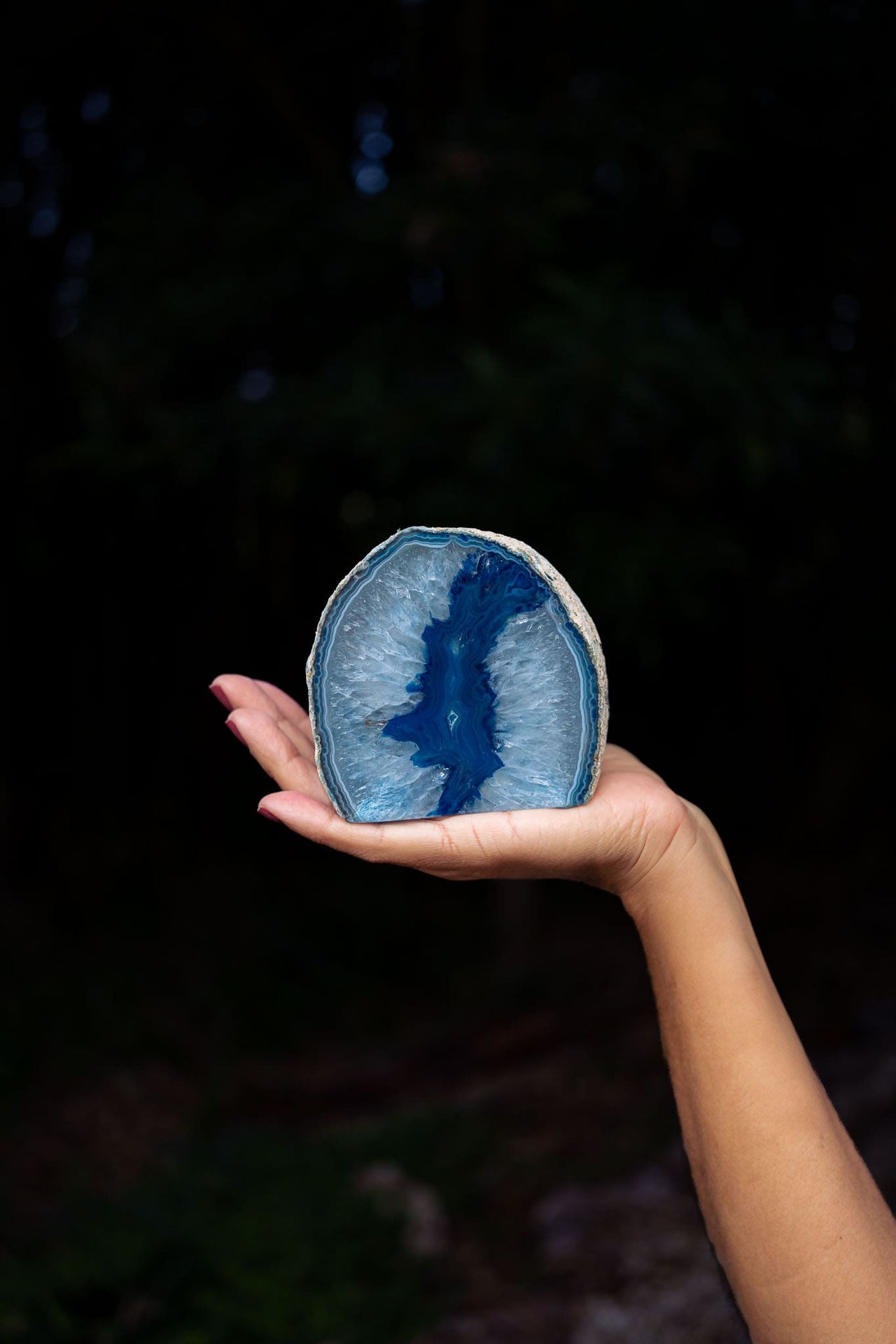 Blue Agate Candle Holder