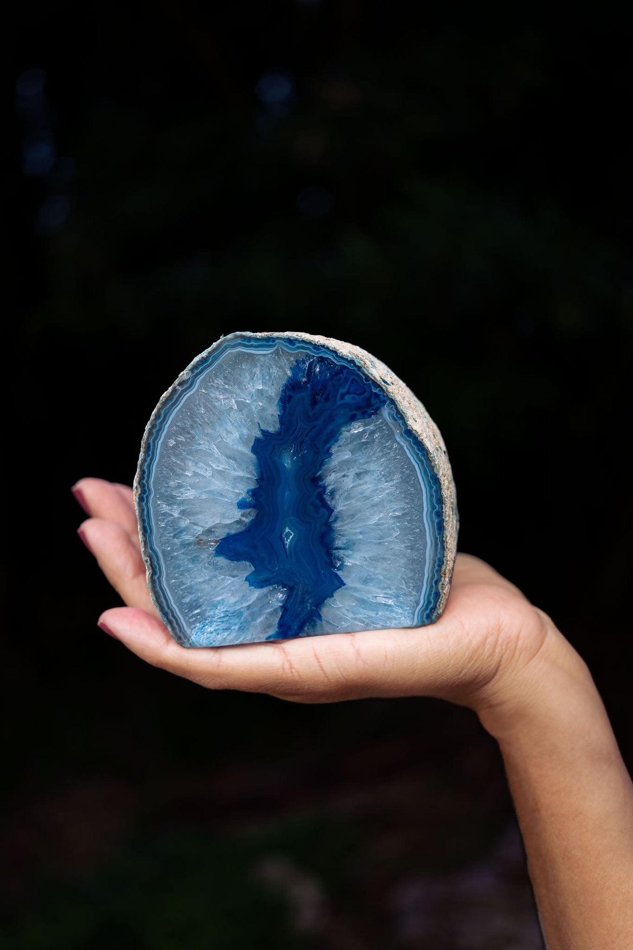 Blue Agate Candle Holder