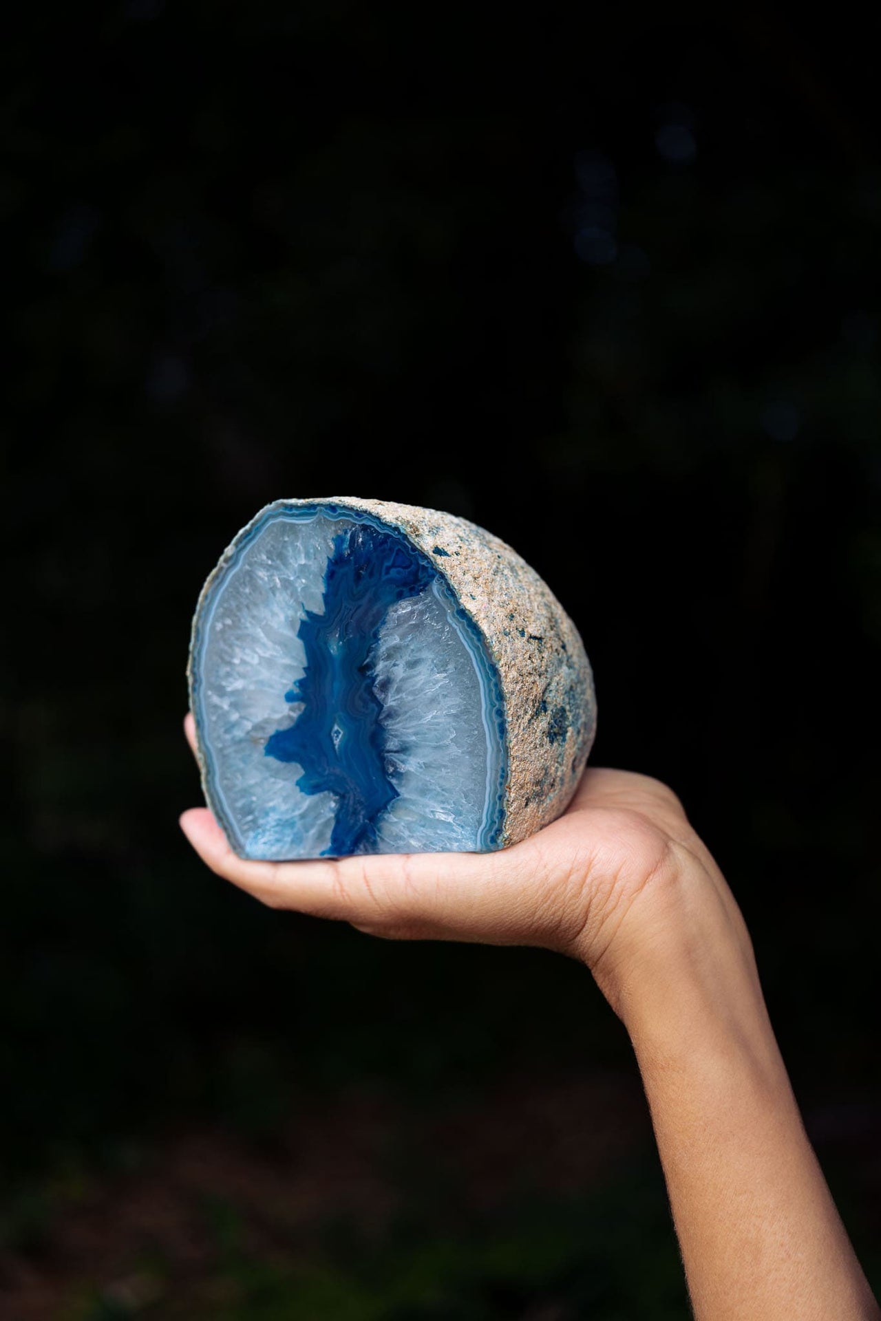 Blue Agate Candle Holder