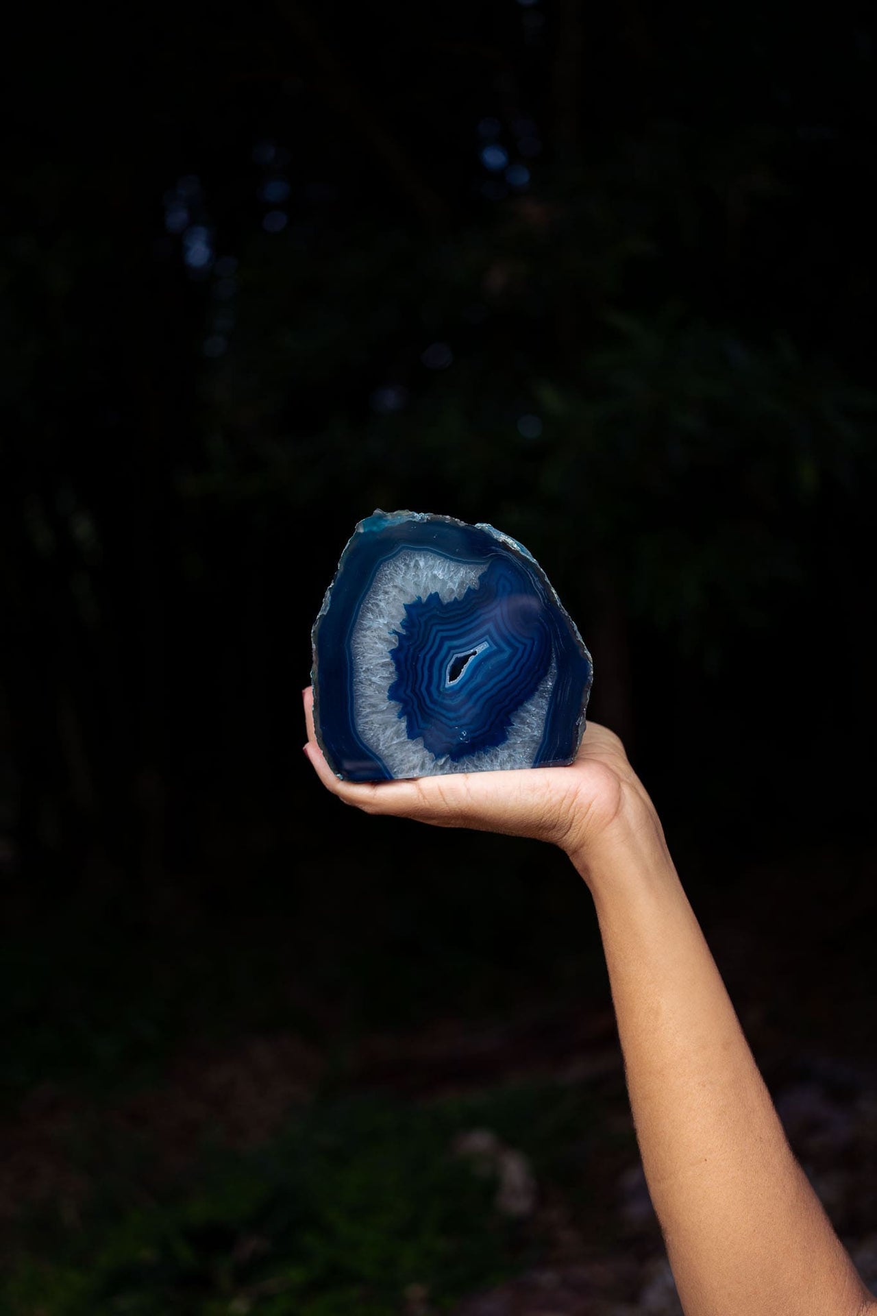 Blue Agate Candle Holder