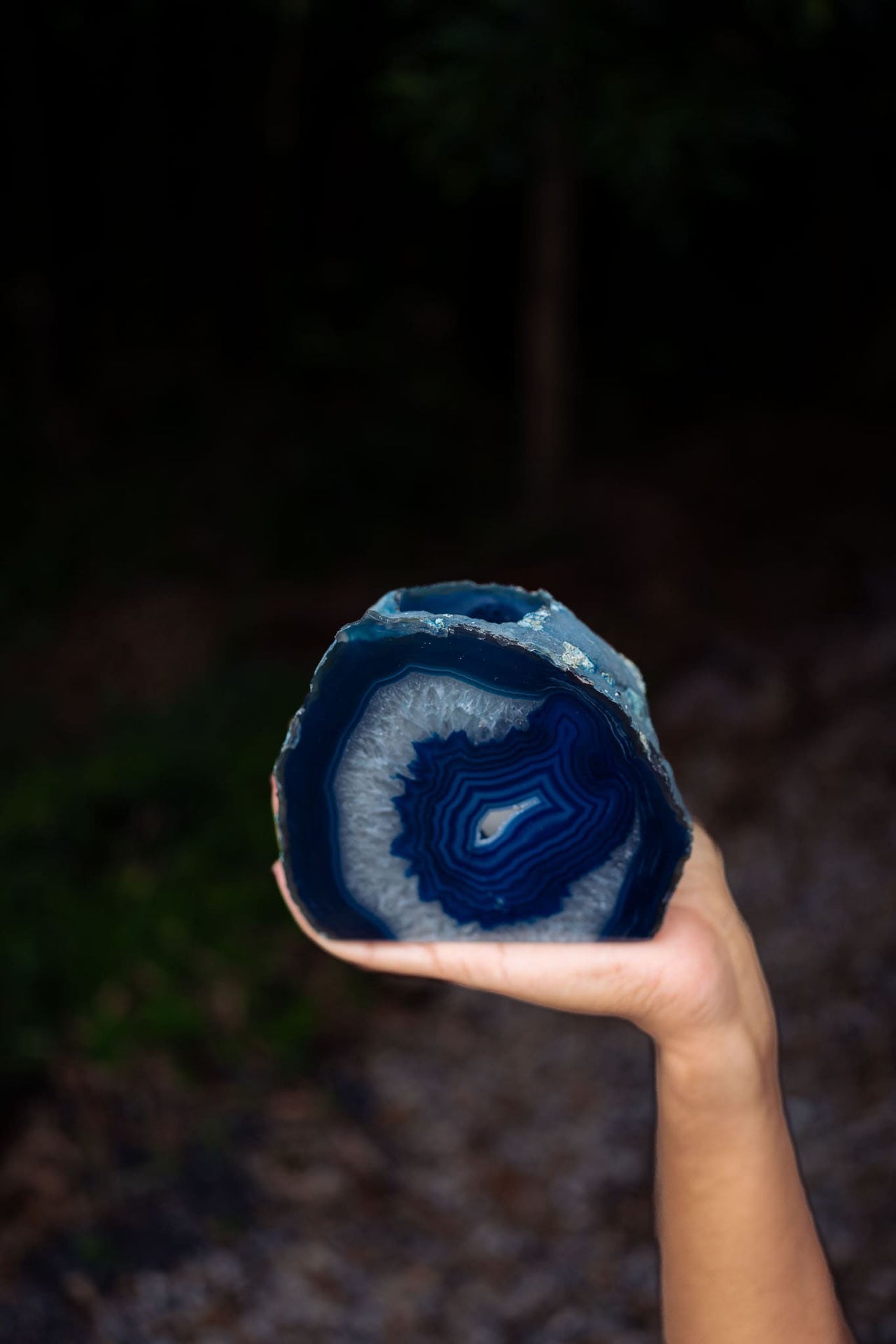 Blue Agate Candle Holder