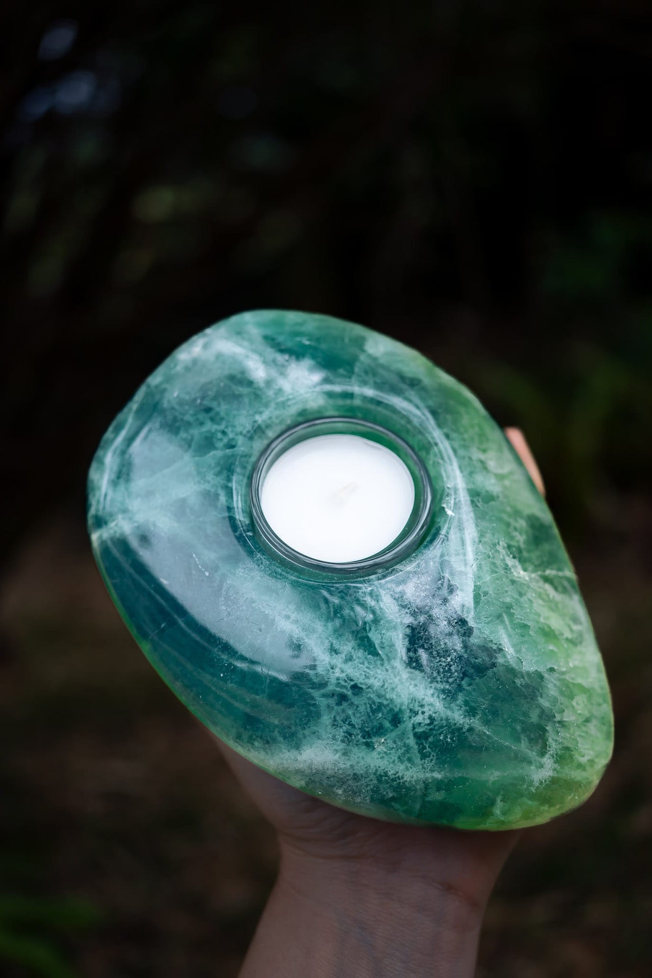 Fluorite Candle Holder