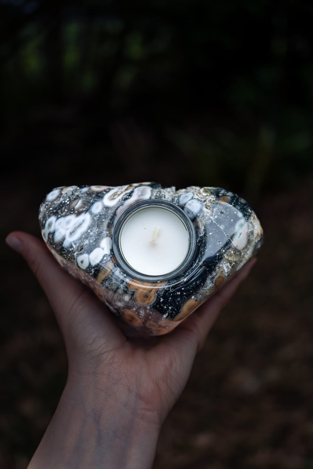 Agate Candle Holder