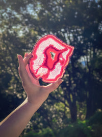 Thumbnail for Banded Pink Agate Slice with Window